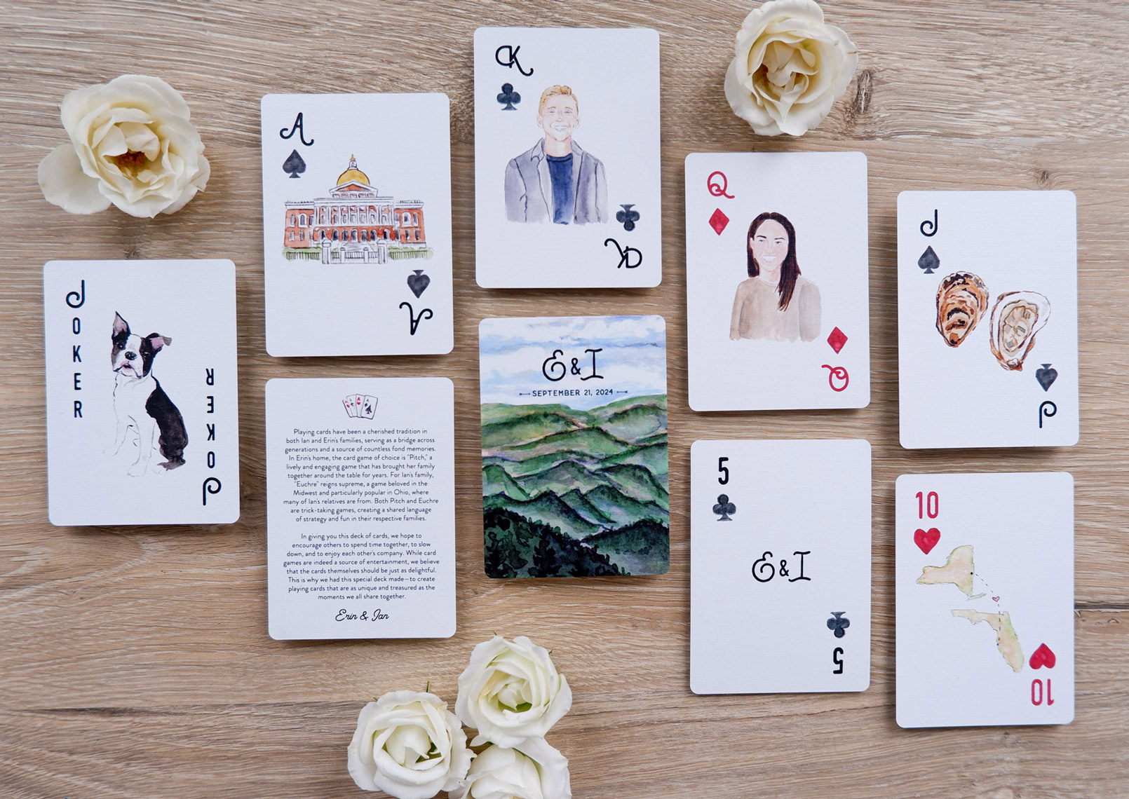 Custom watercolor playing cards